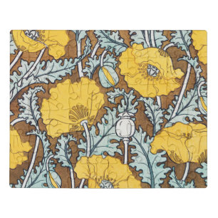 Poppy Art Nouveau Illustration Yellow Flower Jigsaw Puzzle