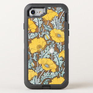 Poppy Art Nouveau Illustration Yellow Flower OtterBox Defender iPhone SE/8/7 Case