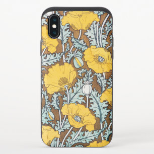 Poppy Art Nouveau Illustration Yellow Flower iPhone X Slider Case