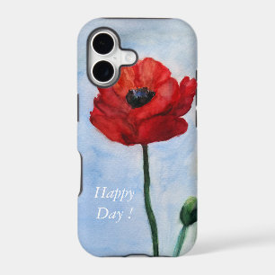Poppy art Phone SE + iPhone 5/5S, Barely There 17 Case