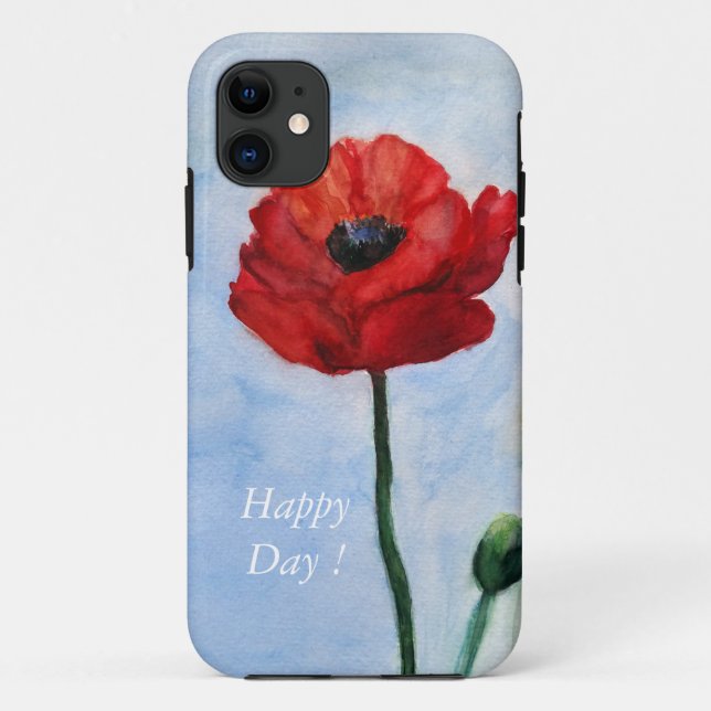 Poppy art Phone SE + iPhone 5/5S, Barely There Case-Mate iPhone Case (Back)