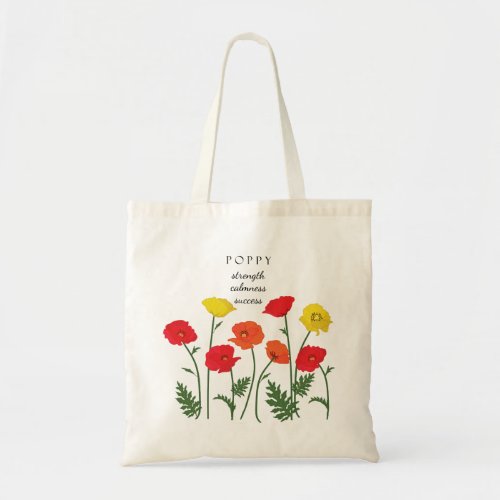 Poppy August Birth Month Flower Bag