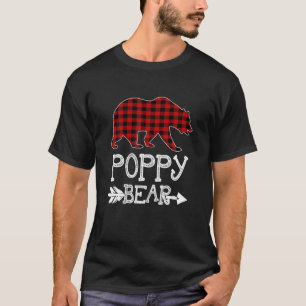 Poppy Bear Christmas Xmas Pajama Red Plaid Buffalo T-Shirt