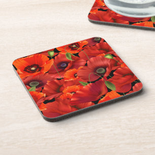 Poppy Beverage Coaster