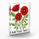 Poppy blooming joyful Summer Flowers Acrylic Award<br><div class="desc">Poppy Flowers blooming joyful spring and summer vector seamless repeat textile / fabric pattern illustration. Original graphic art copyright BluedarkArt TheChameleonArt.</div>