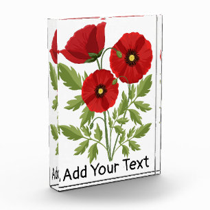 Poppy blooming joyful Summer Flowers Acrylic Award