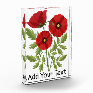 Poppy blooming joyful Summer Flowers Acrylic Award