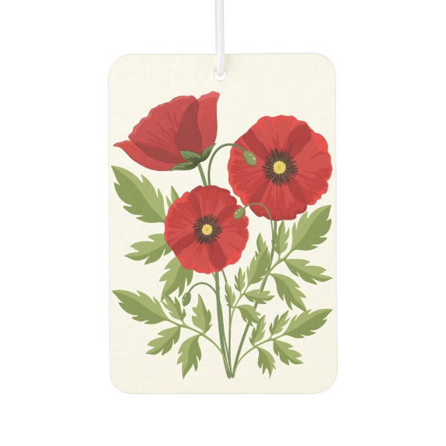 Poppy blooming joyful Summer Flowers Air Freshener (Front)