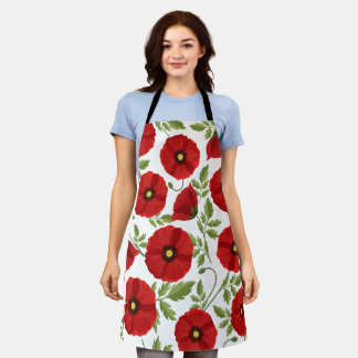 Poppy blooming joyful Summer Flowers Apron