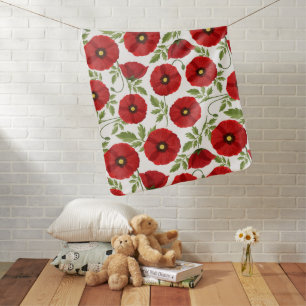 Poppy blooming joyful Summer Flowers Baby Blanket