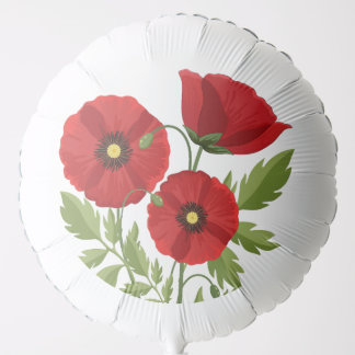 Poppy blooming joyful Summer Flowers Balloon