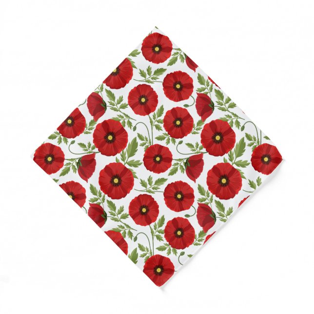 Poppy blooming joyful Summer Flowers Bandana (Front)