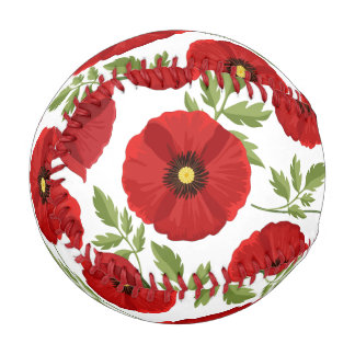 Poppy blooming joyful Summer Flowers Baseball