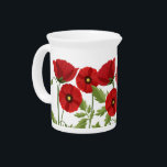 Poppy blooming joyful Summer Flowers Beverage Pitcher<br><div class="desc">Poppy Flowers blooming joyful spring and summer vector seamless repeat textile / fabric pattern illustration. Original graphic art copyright BluedarkArt TheChameleonArt.</div>