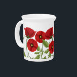 Poppy blooming joyful Summer Flowers Beverage Pitcher<br><div class="desc">Poppy Flowers blooming joyful spring and summer vector seamless repeat textile / fabric pattern illustration. Original graphic art copyright BluedarkArt TheChameleonArt.</div>
