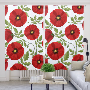 Poppy blooming joyful Summer Flowers Blackout Curtains