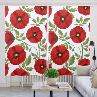 Poppy blooming joyful Summer Flowers Blackout Curtains