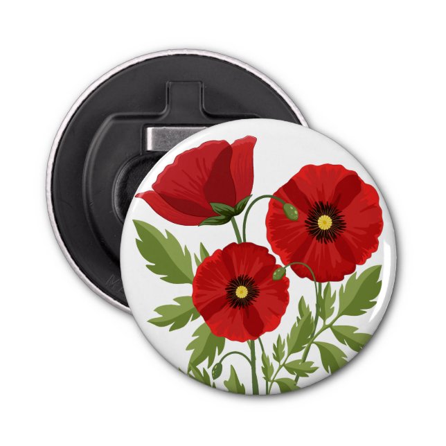 Poppy blooming joyful Summer Flowers Bottle Opener (Front)