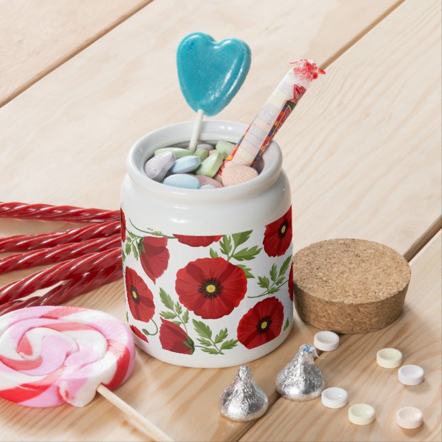 Poppy blooming joyful Summer Flowers Candy Jar (In Situ)