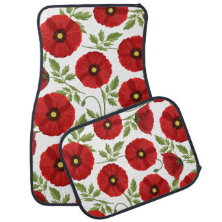 Poppy blooming joyful Summer Flowers Car Floor Mat
