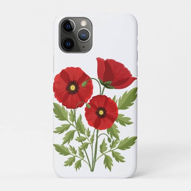 Poppy blooming joyful Summer Flowers Case-Mate iPhone Case (Back)