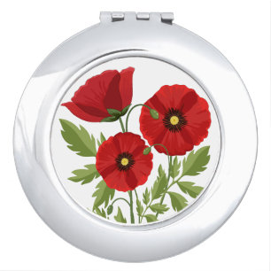 Poppy blooming joyful Summer Flowers Compact Mirror