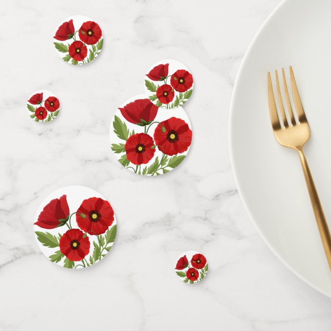 Poppy blooming joyful Summer Flowers Confetti (Group)