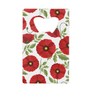 Poppy blooming joyful Summer Flowers Credit Card Bottle Opener