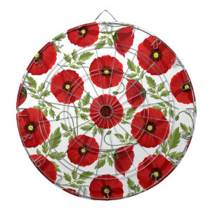 Poppy blooming joyful Summer Flowers Dart Board