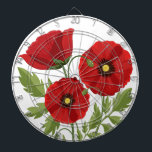 Poppy blooming joyful Summer Flowers Dart Board<br><div class="desc">Poppy Flowers blooming joyful spring and summer vector seamless repeat textile / fabric pattern illustration. Original graphic art copyright BluedarkArt TheChameleonArt.</div>