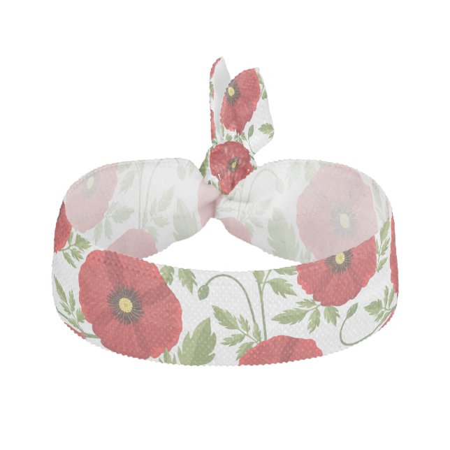 Poppy blooming joyful Summer Flowers Elastic Hair Tie (Front)