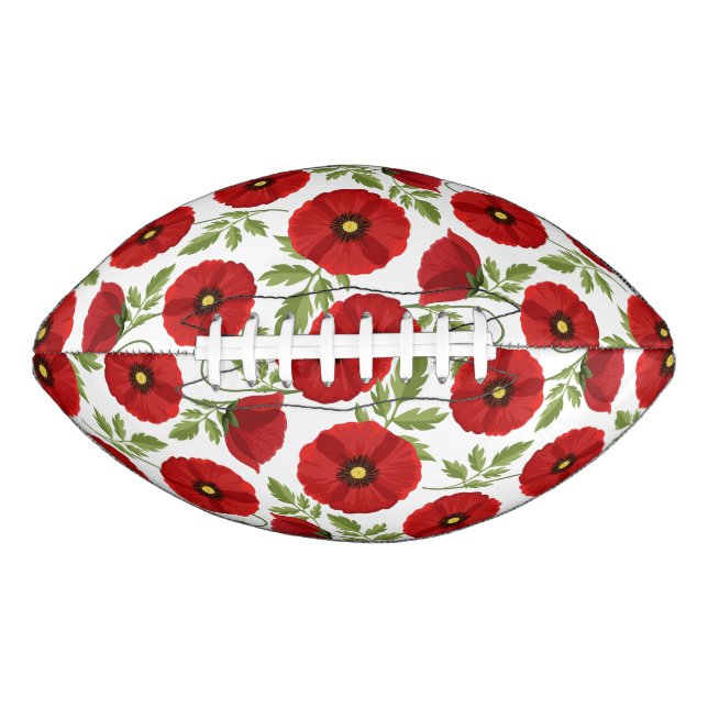 Poppy blooming joyful Summer Flowers Football (Front)