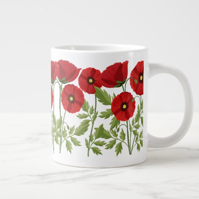 Poppy blooming joyful Summer Flowers Giant Coffee Mug (Right)