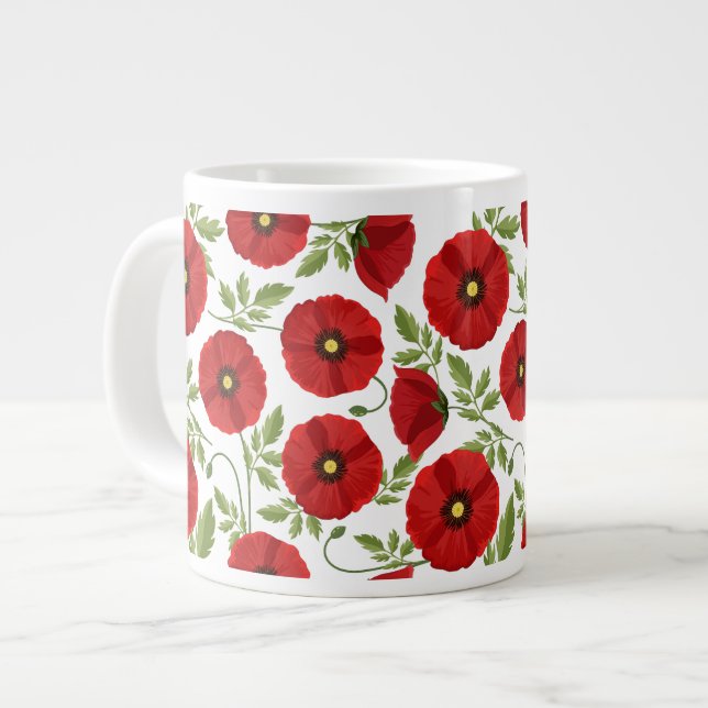 Poppy blooming joyful Summer Flowers Giant Coffee Mug (Front Left)
