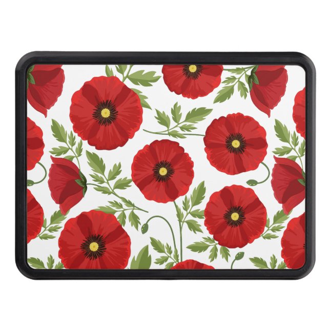 Poppy blooming joyful Summer Flowers Hitch Cover (Front)