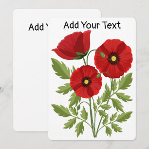 Poppy blooming joyful Summer Flowers Holiday Card