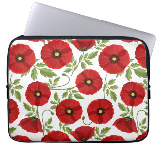 Poppy blooming joyful Summer Flowers Laptop Sleeve
