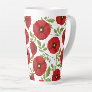 Poppy blooming joyful Summer Flowers Latte Mug