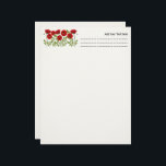 Poppy blooming joyful Summer Flowers Letterhead<br><div class="desc">Poppy Flowers blooming joyful spring and summer vector seamless repeat textile / fabric pattern illustration. Original graphic art copyright BluedarkArt TheChameleonArt.</div>