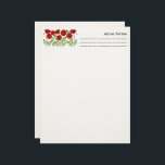 Poppy blooming joyful Summer Flowers Letterhead<br><div class="desc">Poppy Flowers blooming joyful spring and summer vector seamless repeat textile / fabric pattern illustration. Original graphic art copyright BluedarkArt TheChameleonArt.</div>