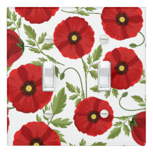 Poppy blooming joyful Summer Flowers Light Switch Cover