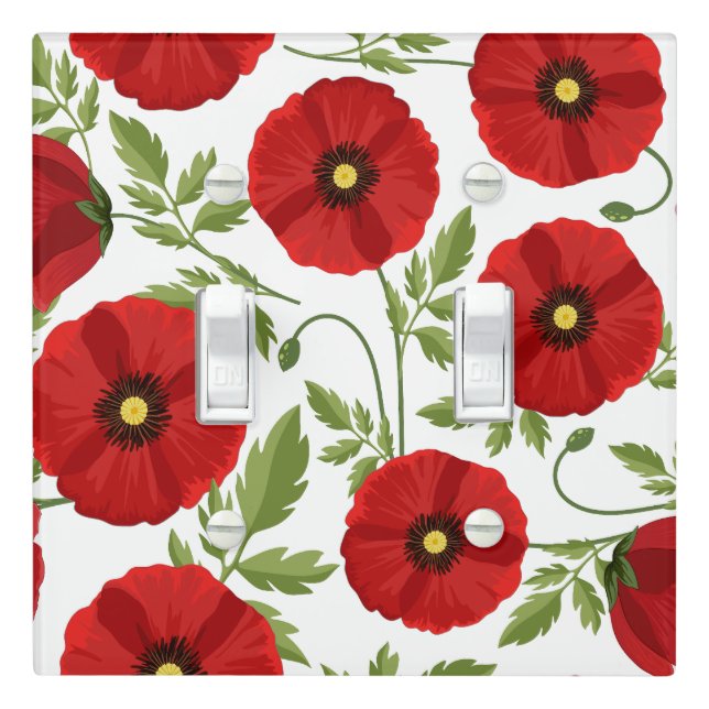 Poppy blooming joyful Summer Flowers Light Switch Cover (In Situ)