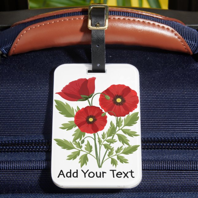 Poppy blooming joyful Summer Flowers Luggage Tag (Front Insitu 2)