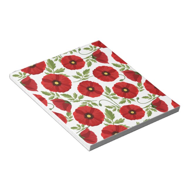 Poppy blooming joyful Summer Flowers Notepad (Angled)