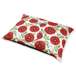 Poppy blooming joyful Summer Flowers Pet Bed