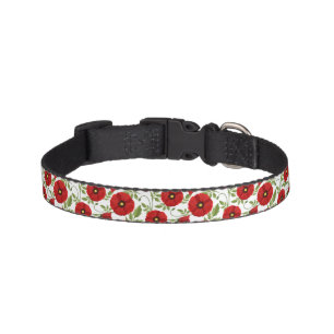 Poppy blooming joyful Summer Flowers Pet Collar