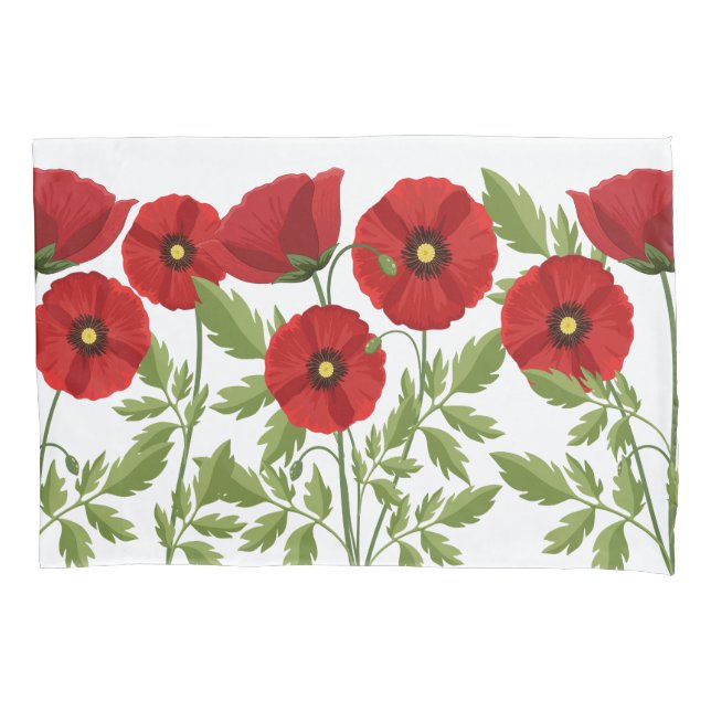 Poppy blooming joyful Summer Flowers Pillow Case (Front)