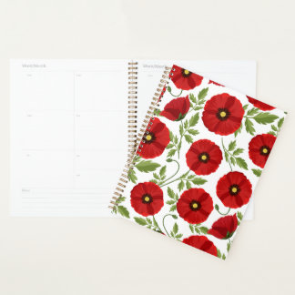 Poppy blooming joyful Summer Flowers Planner