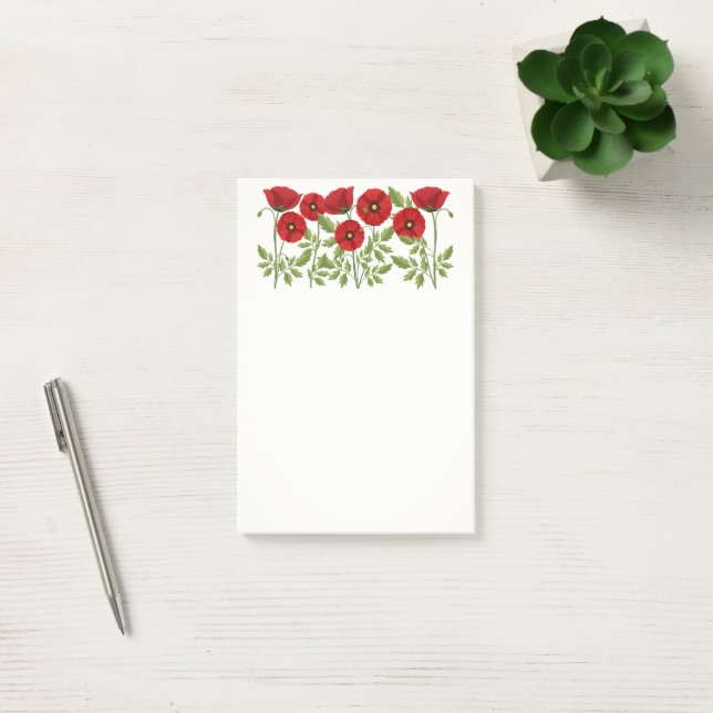 Poppy blooming joyful Summer Flowers Post-it Notes (Office)