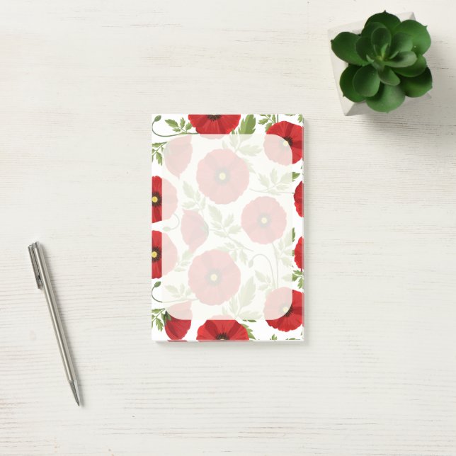 Poppy blooming joyful Summer Flowers Post-it Notes (Office)